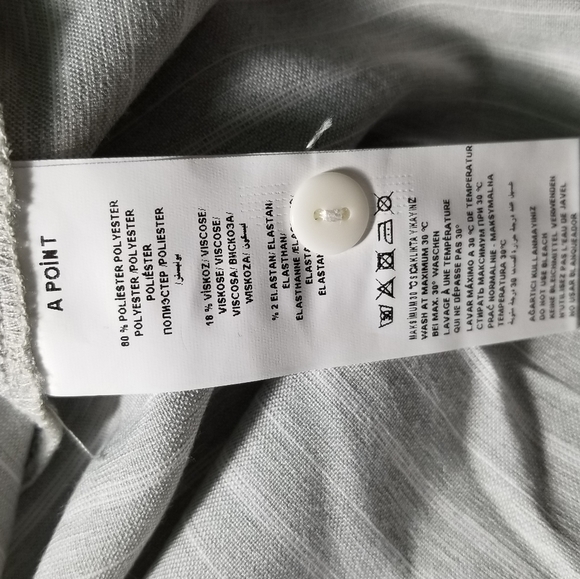 A Point Women's Stripped & Solid Button Down Shirt Dress Size L - Picture 8 of 9